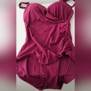 St. John's Bay Burgundy Bathing Suit